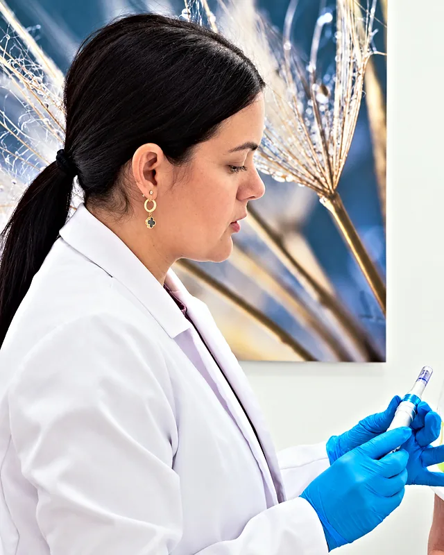 A team member preparing a PRP treatment