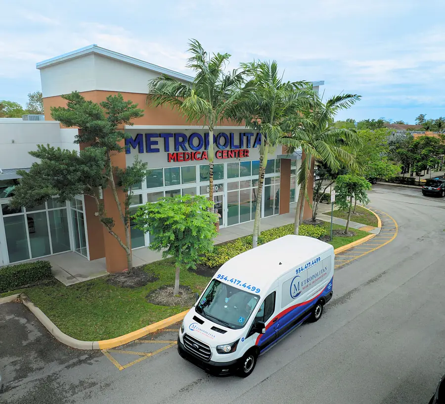 Our van outside the center