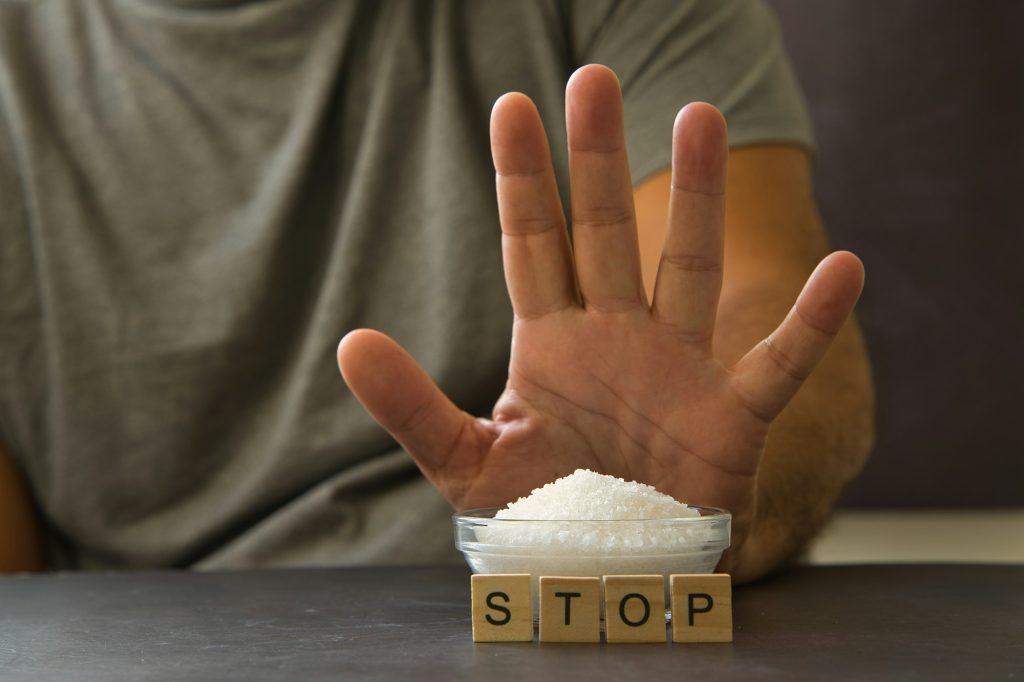 Stop sugar or salt.